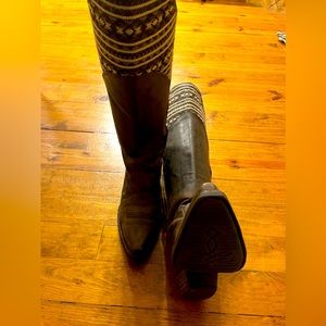 Ariat/Pendleton knee high dark brown cowboy boot